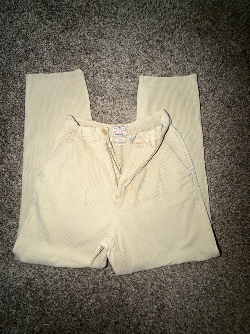 Vintage Replay Women's Cream Corduroy Trousers
